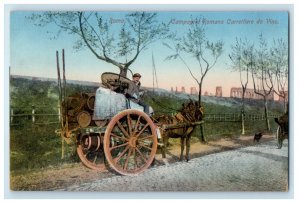 c1910 Campagna Romana Carrettiere Da Vino Roma Unposted Antique Postcard 