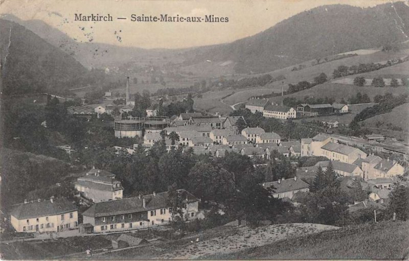 Sainte Marie Aux Mines France Markirch Birds Eye View Vintage Postcard AA17884