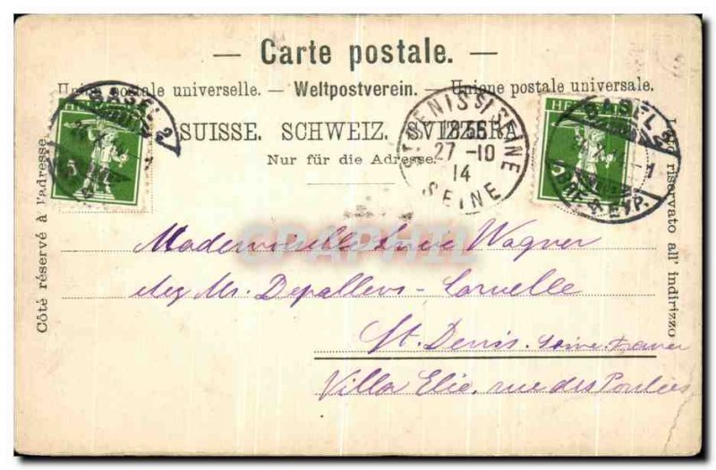 Old Postcard Mathauskirche Gruss aus Basel