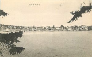 Postcard 1930s Maine Cutler Waterfront scene American Art 22-12826