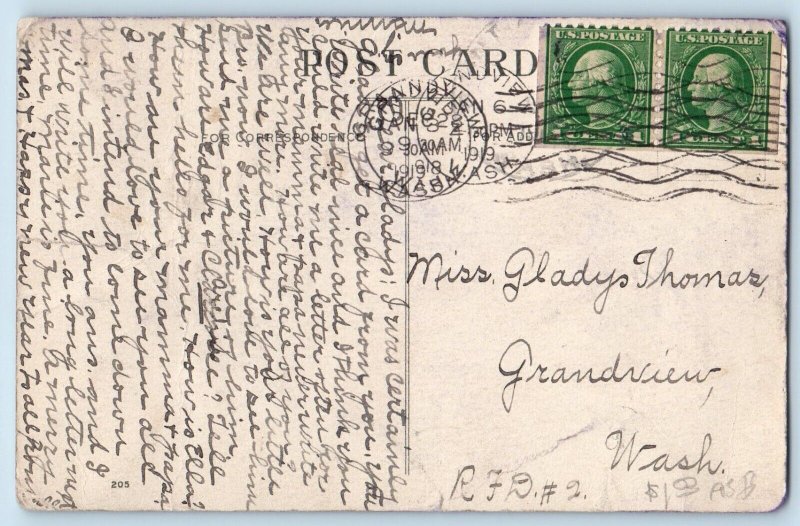 St. Andrews Washington WA Postcard Christmas Greetings Lake River 1919 Vintage