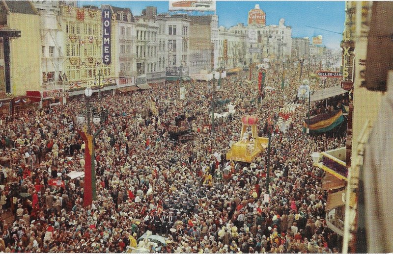 Canal Street New Orleans Louisiana During Mardi Gras Parade