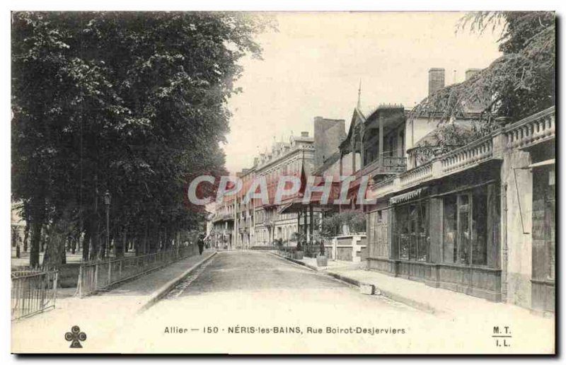 Old Postcard Neris Les Bins Street Boirot Desjerviers