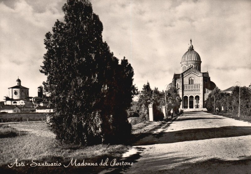 Vintage Postcard Real Photo Asti Santuario Madonna Del Partone Shrine Asti Italy