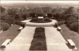 Claremore Oklahoma Will Rogers Memorial with Groundskeepers RPPC Postcard V18