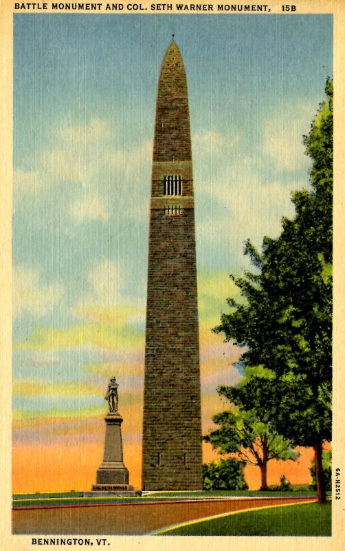 VT - Bennington.  Battle Monument & Seth Warner Monument 