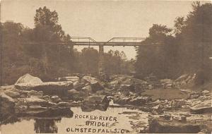 F63/ Olmsted Falls Ohio Postcard c1910 Rocky River Bridge 7