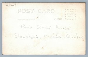 STANSTEAD QUE CANADA ROCK ISLAND HOUSE ANTIQUE REAL PHOTO POSTCARD RPPC