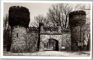 RPPC Entrance to Point Park, Lookout Mountain TN Vintage Postcard O36