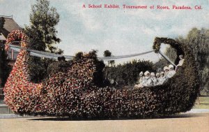 PASADENA Tournament of Roses School Exhibit Parade Float Vintage Postcard c1910s