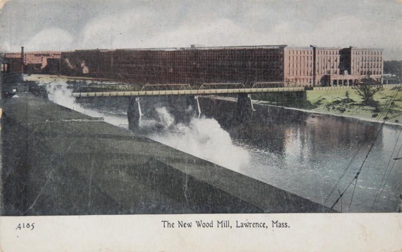 The New Wood Mill Lawrence MA Vintage Postcard D32