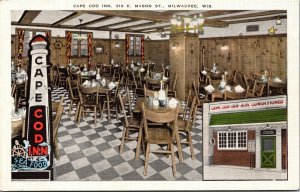 Linen Postcard Cape Cod Inn Seafood Restaurant in Milwaukee, Wisconsin~136556