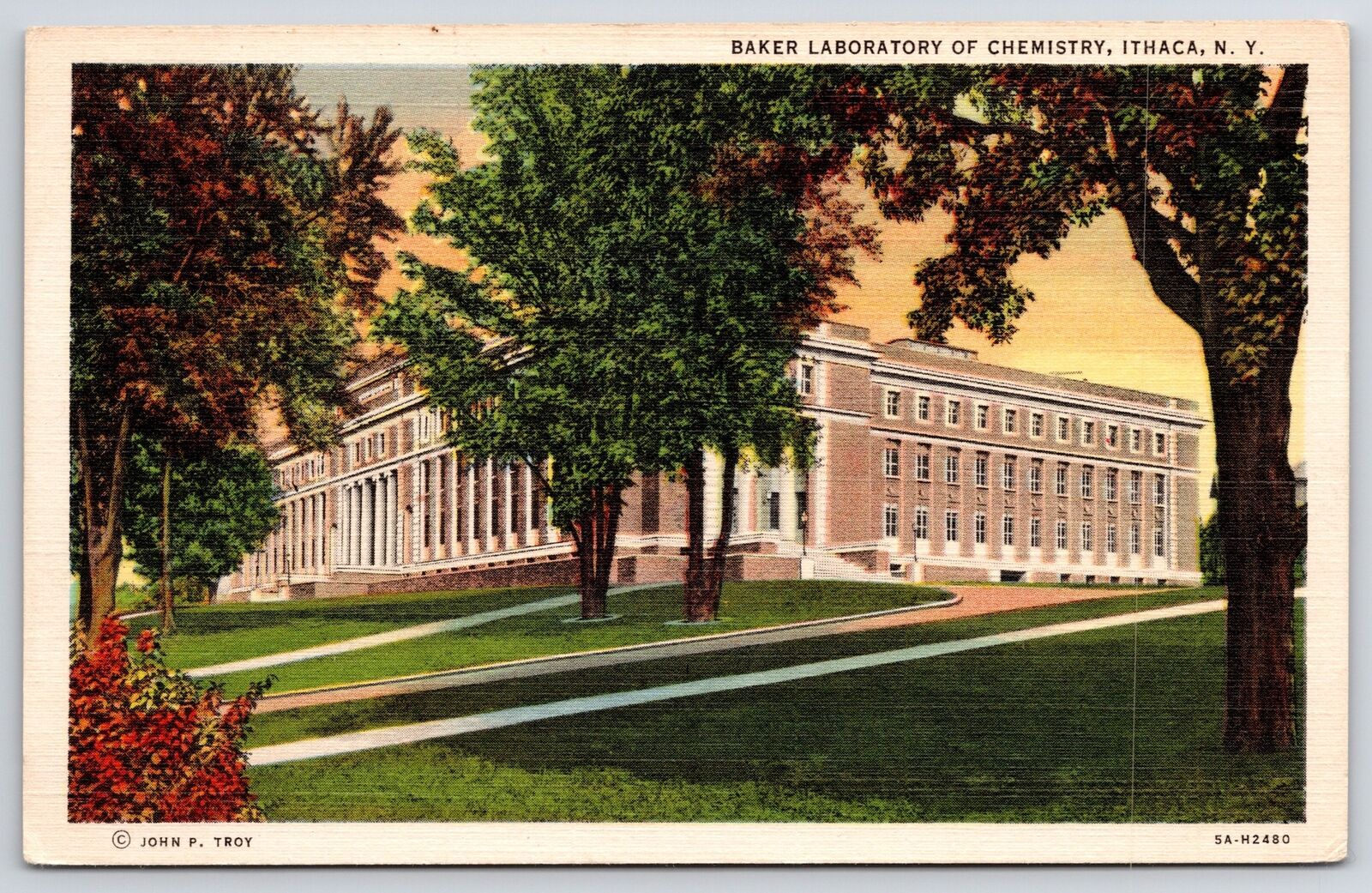 Baker Laboratory Of Chemistry Ithaca New York Grounds And Building View Postcard United States