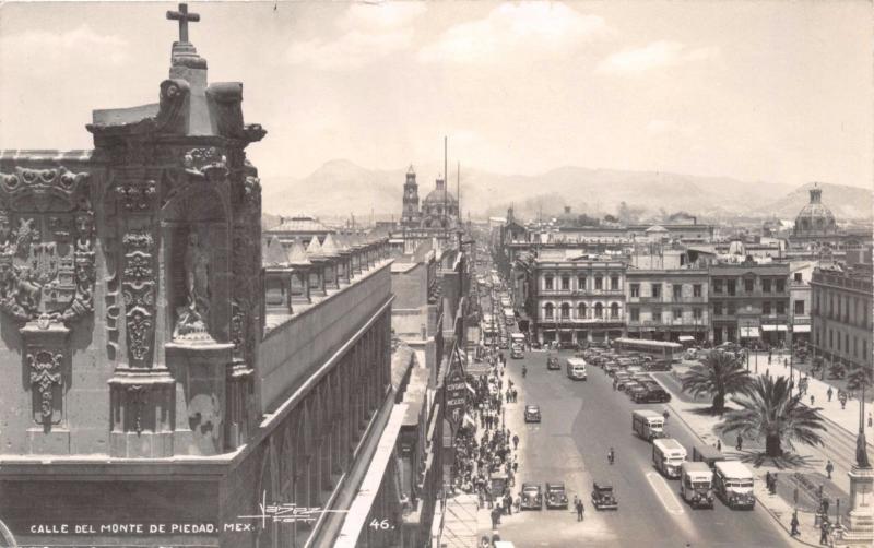 CALLE del MONTE de PIEDAD MEXICO CITYYANEZ 46 REAL PHOTO POSTCARD 1940s