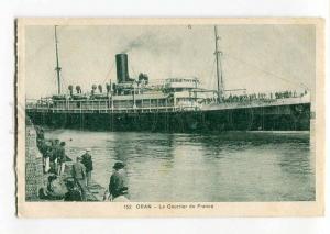 271281 Algeria ORAN FRENCH Mail ship Vintage postcard