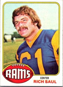 1976 Topps Football Card Rich Saul Los Angeles Rams sk4631