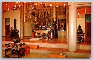 Vintage Hawaii Postcard -  Soto Zen Buddhist Temple Shrine  Honolulu  1973