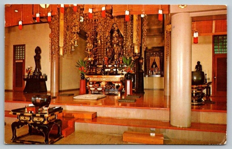 Vintage Hawaii Postcard -  Soto Zen Buddhist Temple Shrine  Honolulu  1973