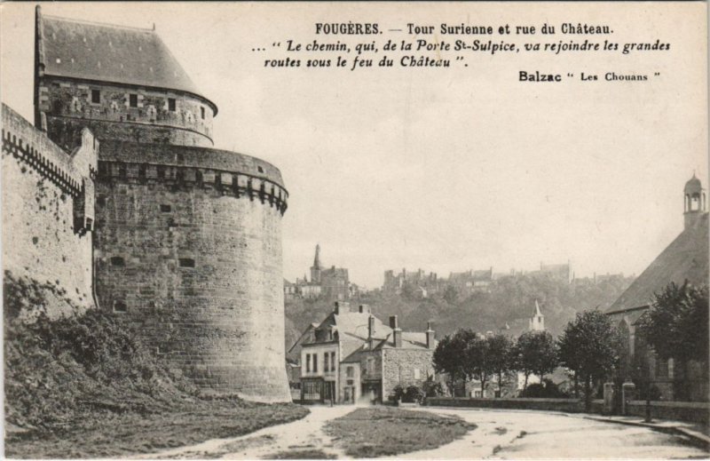 CPA Fougeres Tour Surienne et rue du Chateau (1237755)