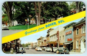 DOVER, Delaware DE ~ Dover Green LOOCKERMAN STREET Scene 1966 Postcard