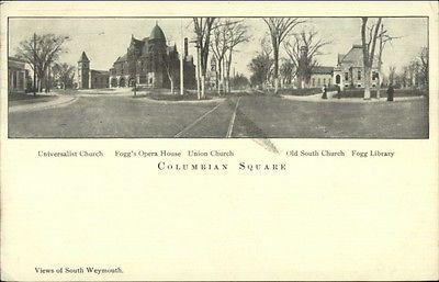 South Weymouth MA Columbian Square c1905 Postcard