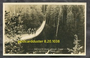 h3646 - CAPILANO CANYON 1910s Suspension Bridge Real Photo Postcard Gowen Sutton