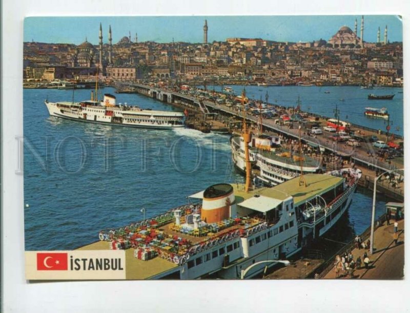 473762 Turkey Istanbul Galata bridge new mosque old postcard