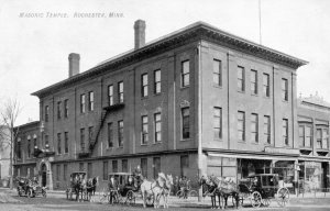 Postcard Early View of Masonic Temple in Rochester, MN.   P5