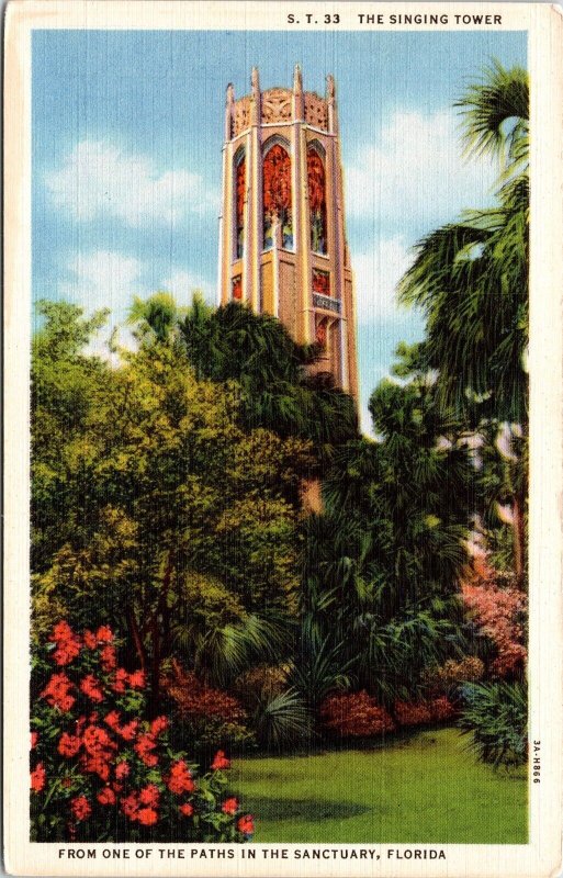 Torre de canto santuario de líquido Florida Lino Postal Vintage UNP Curt Teich Vintage 