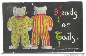 Teddy Bears in pajamas, Heads or Tails, PU-1907