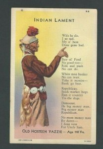 1940's PPC Indian Lament Poem