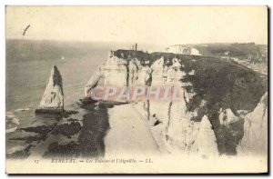 Old Postcard Etretat Cliffs and Needle