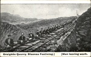 Blaenau Ffestiniog Wales Graigddu Slate Quarrymen Mining Vintage Postcard