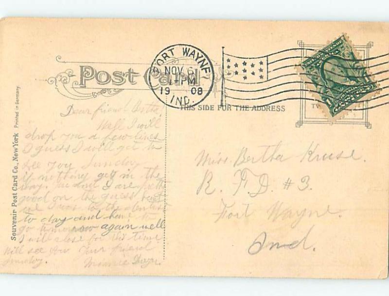 Divided-Back COURTHOUSE SCENE Fort Wayne Indiana IN d3160