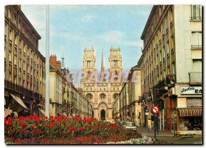 Modern Postcard Orleans Loiret Rue Jeanne D'Arc and the Cathedral