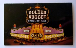 Golden Nugget Gambling Hall Casino Postcard Las Vegas Nevada Saloon Old Cars