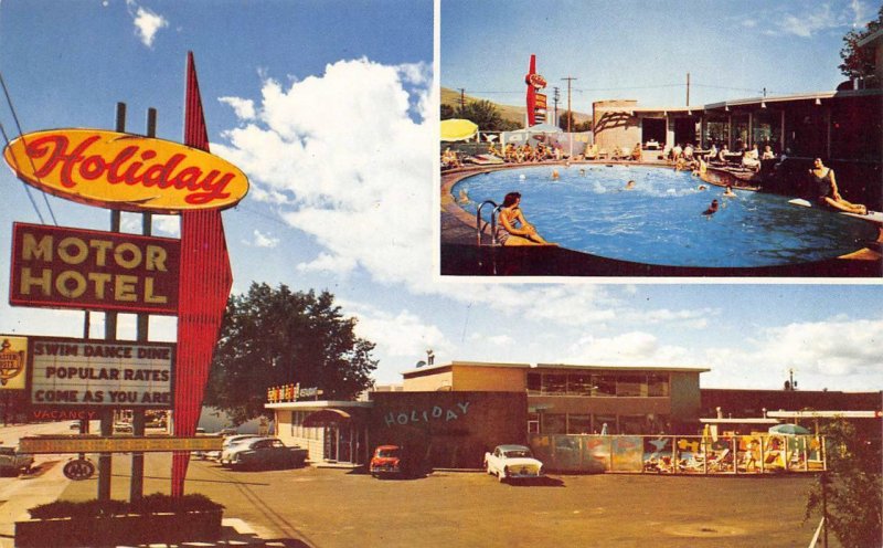 HOLIDAY MOTOR HOTEL Yakima, WA US 97 Roadside Motel ca 1950s Vintage Postcard