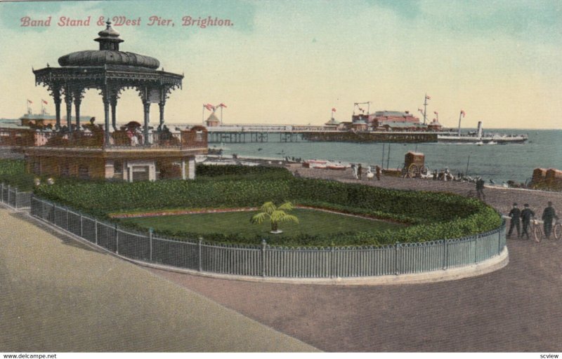 BRIGHTON, Sussex, England, 1900-10s ; Band Stand & West Pier