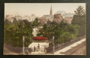 Mint Vintage Hand Colored Postcard Plaza Zabala Montevideo Uruguay