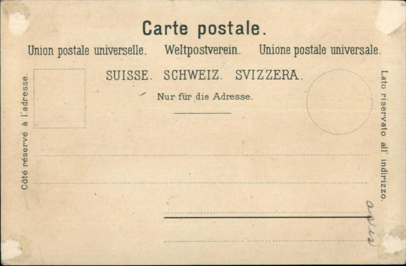 Gruss Aus Brunnen Switzerland c1900 Postcard