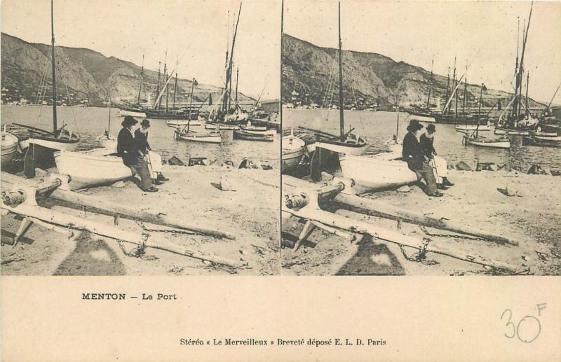 Lot 3 early stereo images stereographic views all MENTON France