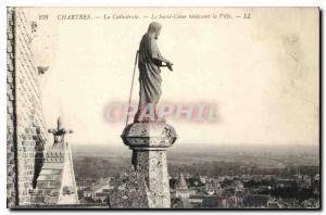 Old Postcard Chartres Cathedrale Sacre Coeur blessing the City