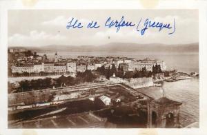 Greece Corfu harbour entrance vintage photo postcard