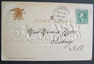 Going To The Fire Embossed Post Card 1912