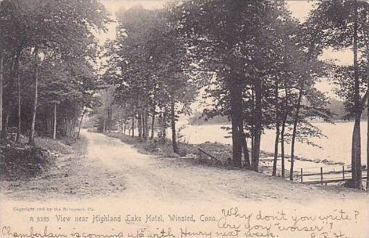 Connecticut Winsted View Near Highland Lake Hotel 1907