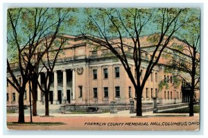 c1913 Franklin Country Memorial Hall Columbus Ohio OH Antique Postcard 