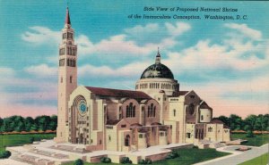 USA Washington D.C Side View of Proposed National Shrine Vintage Postcard 07.39