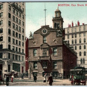 1907 Boston MA Old State House Nice Litho Robbins Bros PC Metropolitan News A210