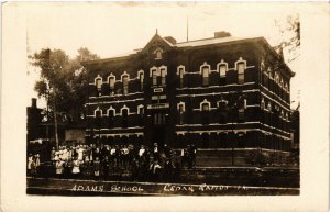 PC CPA US, IA, CEDAR RAPIDS, ADAMS SCHOOL, VINTAGE REAL PHOTO POSTCARD (b6718)