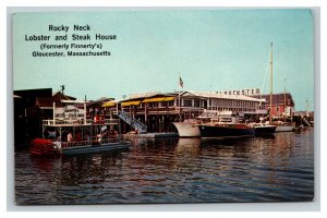 Vintage 1960's Postcard Finnerty's Rocky Neck Lobster & Steakhouse Gloucester MA